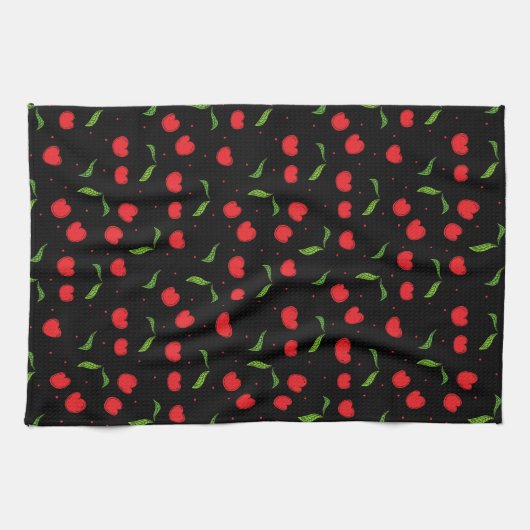 Sweet Red Cherry Muster Geschirrtuch (Horizontal)