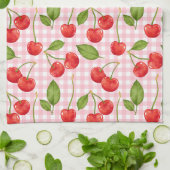 Sweet Red Cherry Muster Geschirrtuch (Gefaltet)