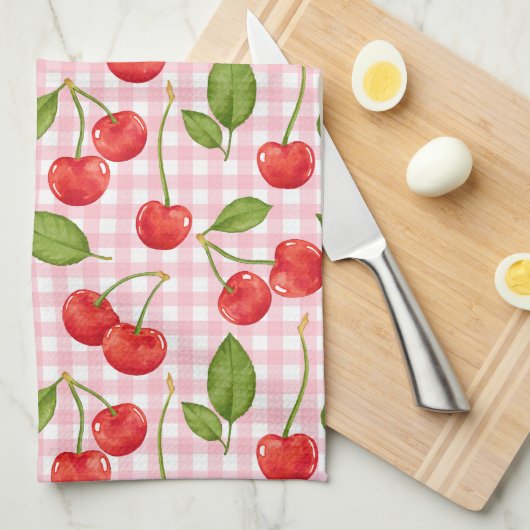 Sweet Red Cherry Muster Geschirrtuch (Viertel Falte)