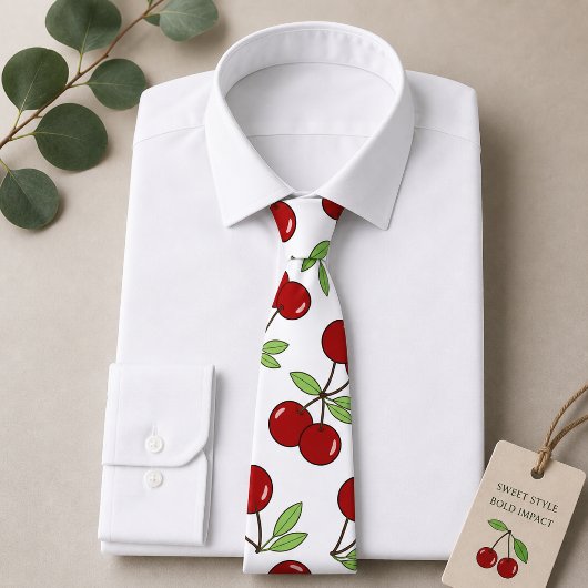 Sweet Red Cherry Muster Krawatte
