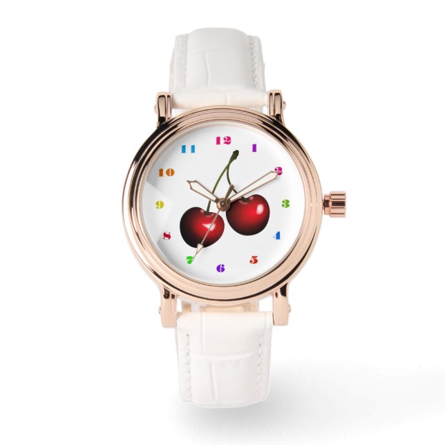 Sweet Red Cherry Watch Armbanduhr (Vorderseite)