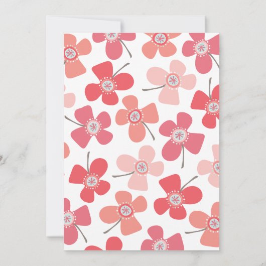 Sweet Red Daisies Chic Fun Brautparty Party Einladung (Rückseite)