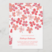Sweet Red Daisies Chic Fun Brautparty Party Einladung (Vorne/Hinten)