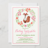 Sweet Red Fox Baby Sprinkle Einladung (Vorderseite)
