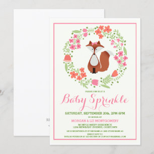 Sweet Red Fox Baby Sprinkle Einladung