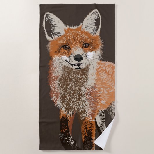 Sweet Red Fox Beach Handtuch (Vorderseite)