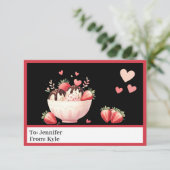 Sweet Red Ice Creme Foto Unterkunft Valentine Karte (Stehend Vorderseite)