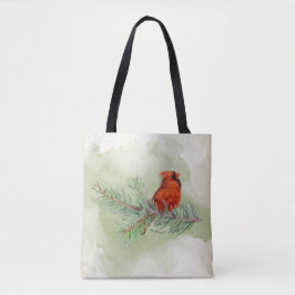 Sweet Red Kardinal Rustic Watercolor Tasche