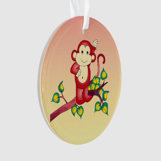 Sweet Red Monkey Animal Acrylic Ornament (Vorderseite)