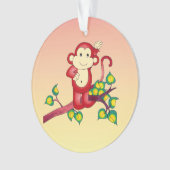 Sweet Red Monkey Animal Acrylic Ornament (Vorderseite)