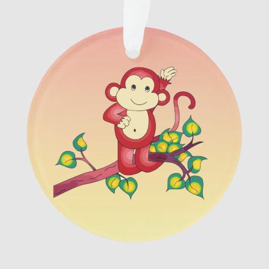 Sweet Red Monkey Animal Acrylic Ornament (Vorderseite)