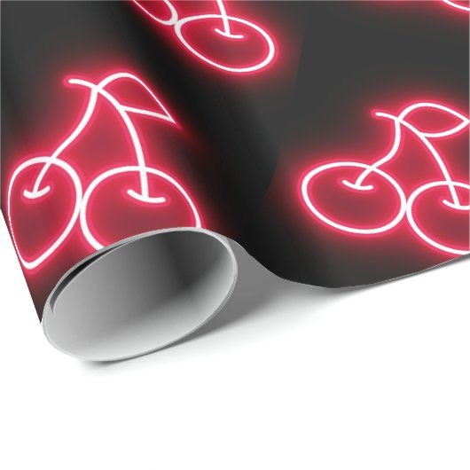 Sweet Red Neon Cherry Pattern Geschenkpapier (Rolleneckpunkt)