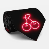 Sweet Red Neon Cherry Pattern Krawatte (Gerollt)