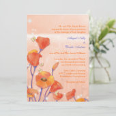 Sweet Red Poppy Wedding Einladung (Stehend Vorderseite)