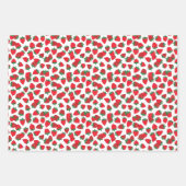 Sweet Red Strawberries & White Blume Muster Geschenkpapier Set (Vorderseite 2)