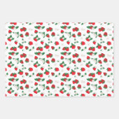 Sweet Red Strawberries & White Blume Muster Geschenkpapier Set (Vorderseite)