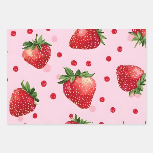Sweet Red Strawberry Geschenkpapier Set (Vorderseite 2)