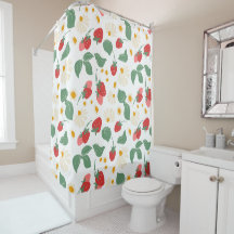 Sweet Red Strawberry & Green Leaves Pattern
