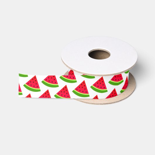 Sweet Red Watermelon Pattern Satinband (Spule)