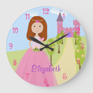 Sweet Redhead Princess Personalisiert Große Wanduhr