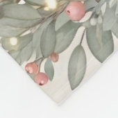 Sweet Reindeer & Cardinal Watercolor Christmas Art Fleecedecke (Ecke)
