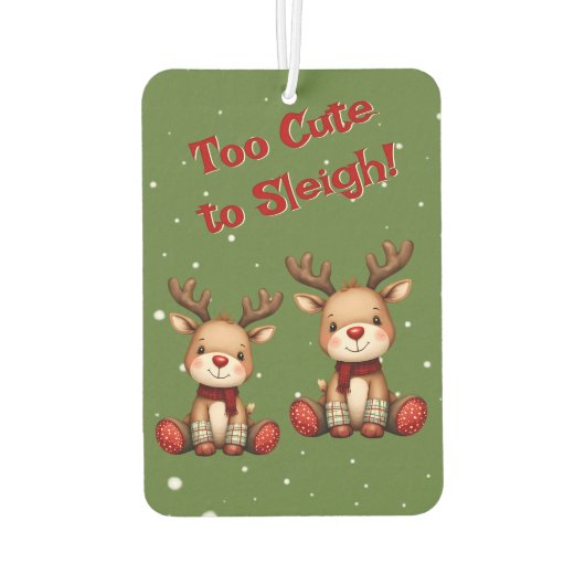 Sweet Reindeer Pair in Holiday Snowfall Autolufterfrischer (Rückseite)