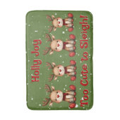 Sweet Reindeer Pair in Holiday Snowfall Badematte (Vorderseite Vertikal)