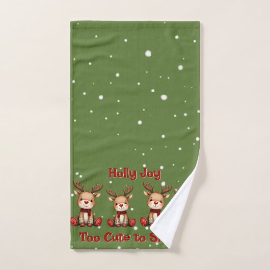 Sweet Reindeer Pair in Holiday Snowfall Badhandtuch Set (Handtuch)