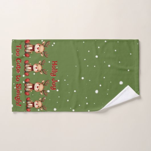 Sweet Reindeer Pair in Holiday Snowfall Badhandtuch Set (Handtuch)