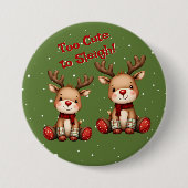 Sweet Reindeer Pair in Holiday Snowfall Button (Vorderseite)