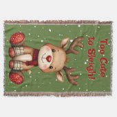 Sweet Reindeer Pair in Holiday Snowfall Decke (Vorderseite)