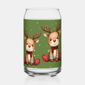 Sweet Reindeer Pair in Holiday Snowfall Dosenglas (Vorderseite)