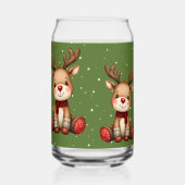 Sweet Reindeer Pair in Holiday Snowfall Dosenglas (Links)