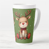 Sweet Reindeer Pair in Holiday Snowfall Milchtasse (Rechte Ecke)