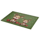 Sweet Reindeer Pair in Holiday Snowfall Schneidebrett (Ecke)