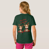 Sweet Reindeer Pair in Holiday Snowfall T-Shirt (Schwarz voll)