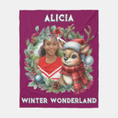 Sweet Reindeer Photo Christmas Wreath Christmas Fleecedecke (Vorderseite)