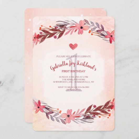 Sweet Remembrance Einladung (Vorne/Hinten)