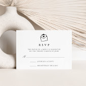 Sweet Reply | Schwarz-Weiß-RSVP-Karte RSVP Karte