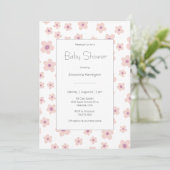 Sweet Retro Blume Kinderdusche Einladung (Stehend Vorderseite)
