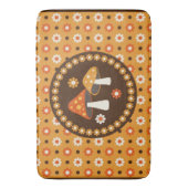 Sweet Retro Pilze und Blume Badematte (Vorderseite Vertikal)