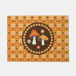Sweet Retro Pilze und Blume Fußmatte
