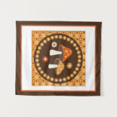 Sweet Retro Pilze und Blume Poster Wandteppich (Vorderseite (Horizontal))