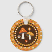 Sweet Retro Pilze und Blume Schlüsselanhänger (Vorderseite)