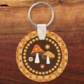 Sweet Retro Pilze und Blume Schlüsselanhänger (Vorderseite)