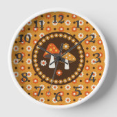 Sweet Retro Pilze und Blume Uhr (Vorderseite)