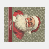 Sweet Retro Santa Claus Throw für die Feriendekora Fleecedecke (Vorderseite (Horizontal))