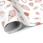 Sweet Retro Valentine's Wrapping Paper Geschenkpapier (Rolleneckpunkt)