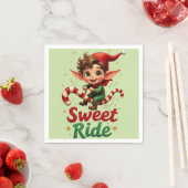 Sweet Ride Elf Christmas Paper Napkin Serviette (Beispiel)
