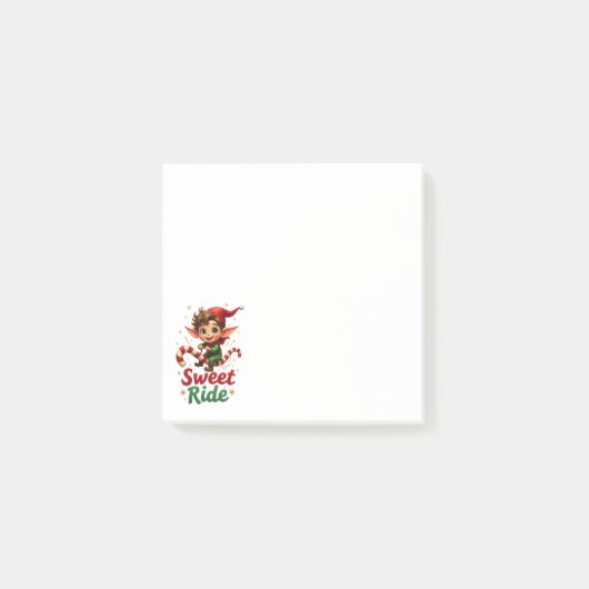 Sweet Ride Elf Christmas Post-it Klebezettel (Vorderseite)